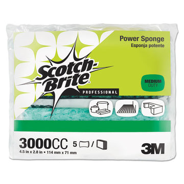 Scotch-Brite™ PROFESSIONAL Power Sponge, 2.8 X 4.5, 0.6" Thick, Blue-teal, 5-pack freeshipping - TVN Wholesale